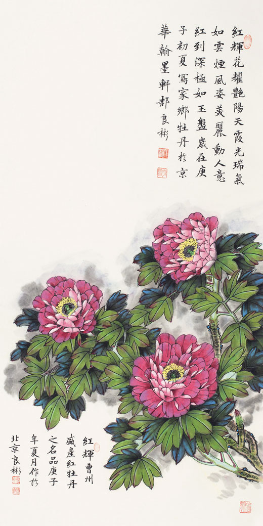 红辉花耀艳阳天
